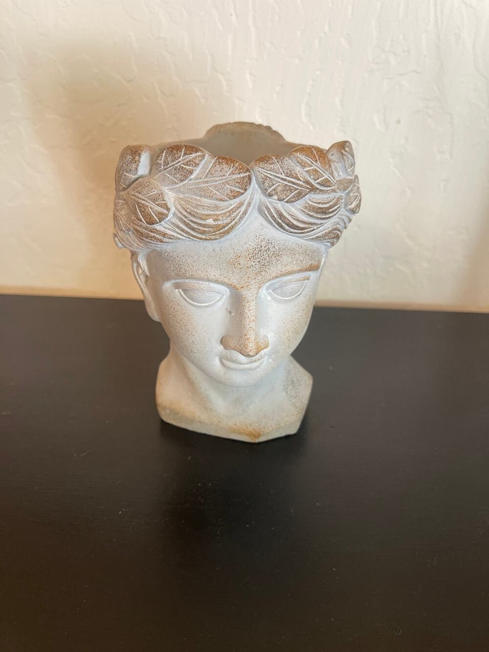 Cement Greek goddess head planter